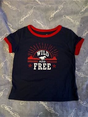 Wild and Free Navy & Red Kids Tee